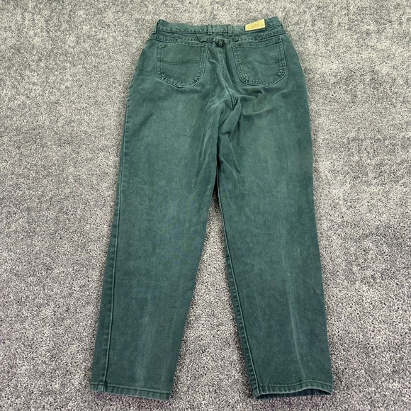 Vintage Lee Jeans Womens 16 Short Green High Rise Tapered Denim Medium Wash USA - Picture 2 of 13